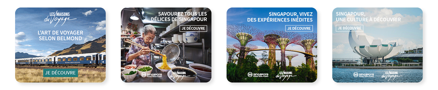 Banner of four display adverts relating to tourism