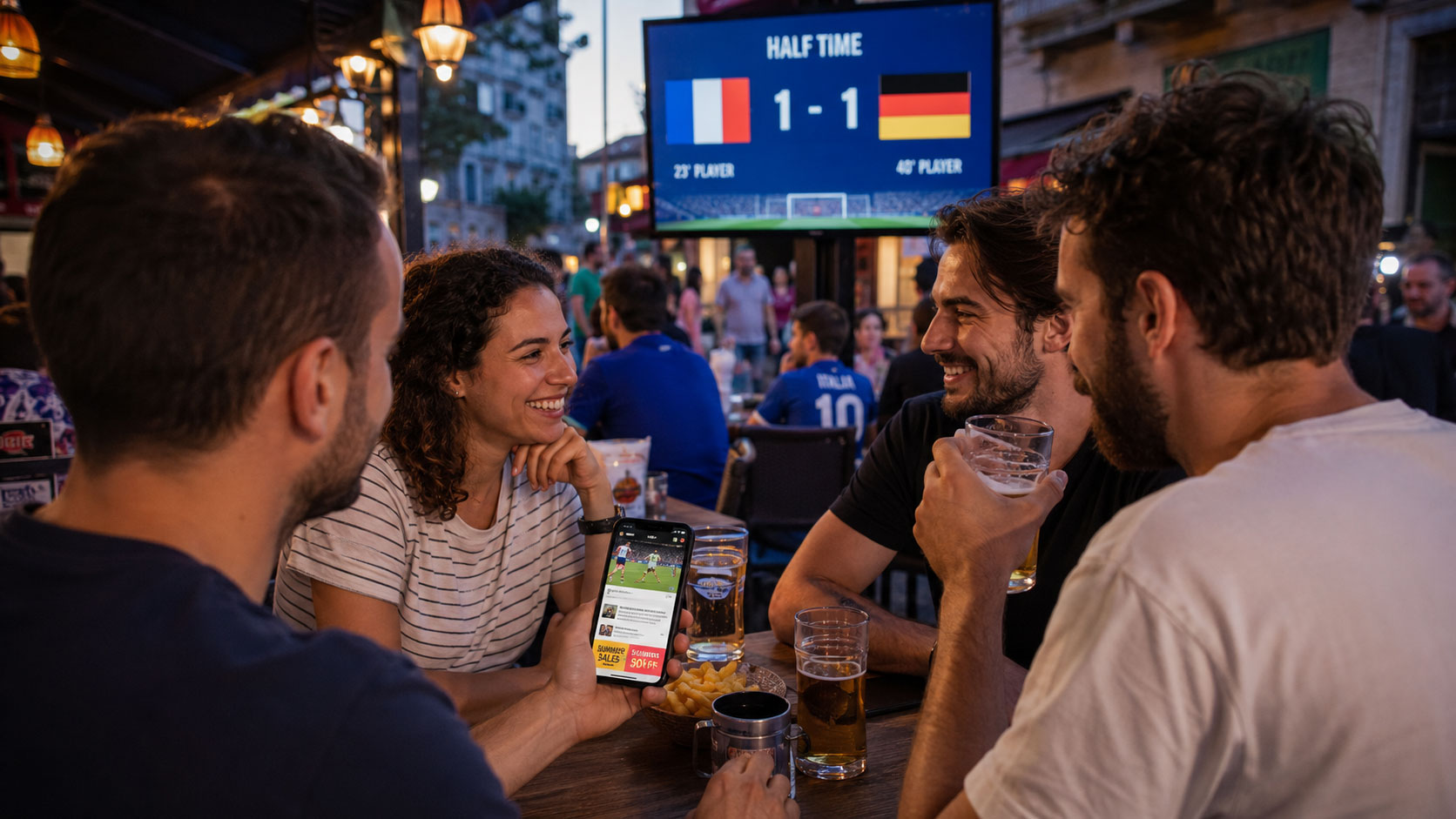half-time Smart TV allumée